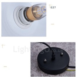 Lampada a sospensione moderna contemporanea a 1 luce con paralume nero bianco rosso blu