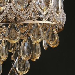 Lampadario di cristallo romantico color champagne oro