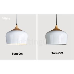 Lampada a sospensione moderna e contemporanea a 1 luce con paralume bianco rosso blu