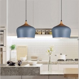 Lampada a sospensione moderna e contemporanea a 1 luce con paralume bianco rosso blu