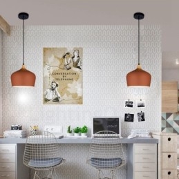 Lampada a sospensione moderna e contemporanea a 1 luce con paralume bianco rosso blu