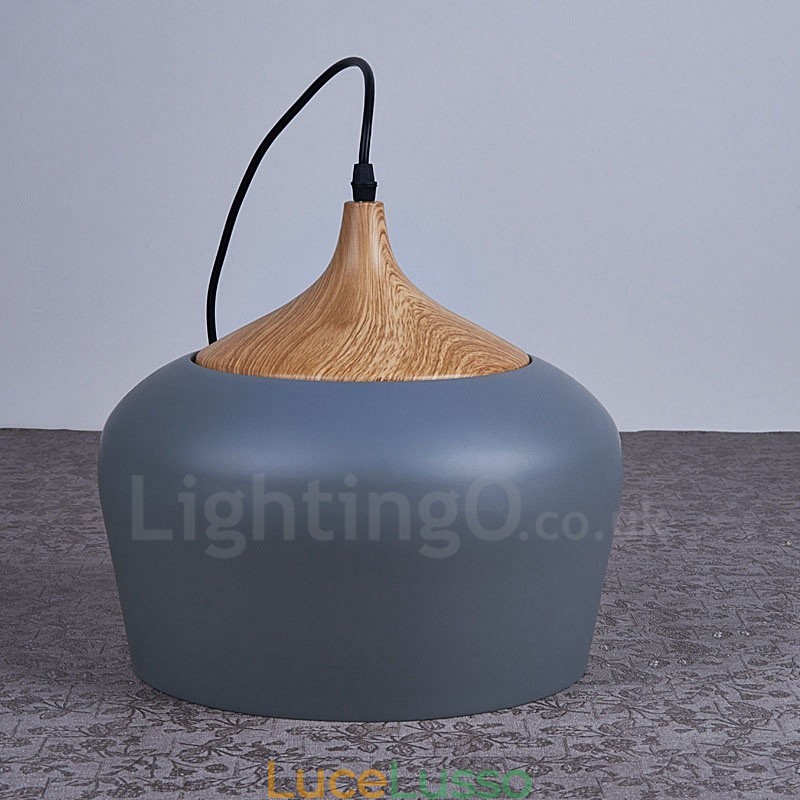 Lampada a sospensione moderna e contemporanea a 1 luce con paralume bianco rosso blu