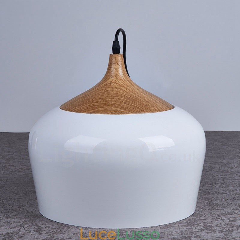 Lampada a sospensione moderna e contemporanea a 1 luce con paralume bianco rosso blu