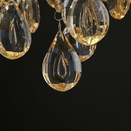 Lampadario di cristallo romantico color champagne oro