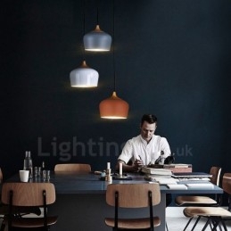Lampada a sospensione moderna e contemporanea a 1 luce con paralume bianco rosso blu