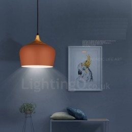 Lampada a sospensione moderna e contemporanea a 1 luce con paralume bianco rosso blu