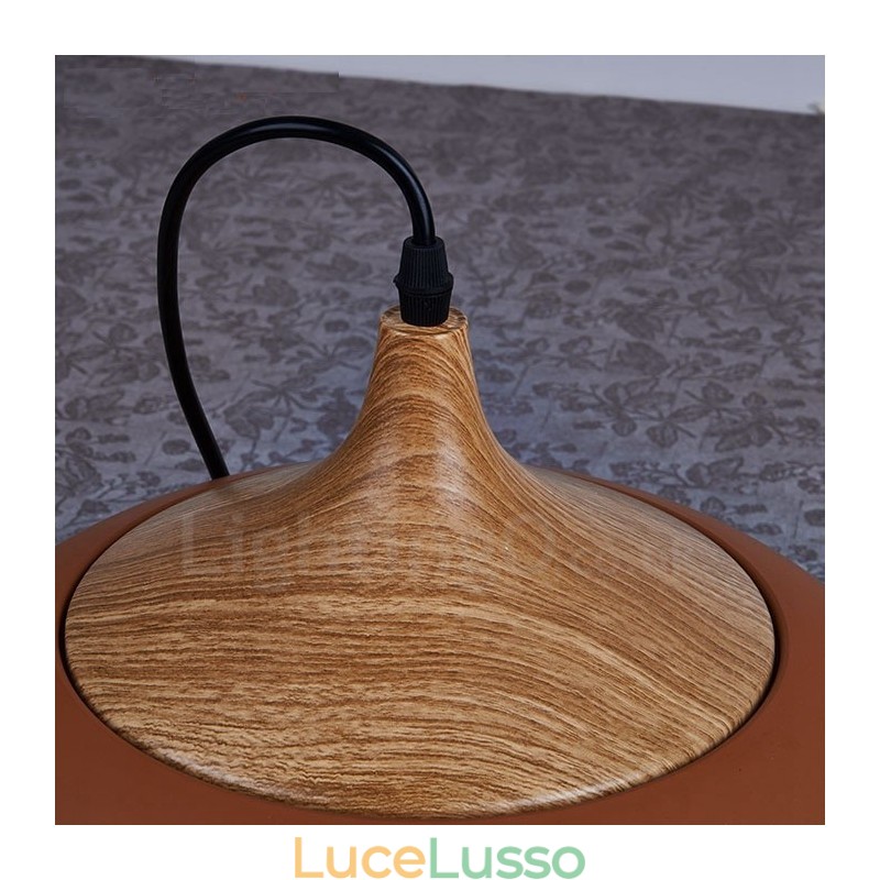 Lampada a sospensione moderna e contemporanea a 1 luce con paralume bianco rosso blu