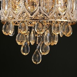Lampadario di cristallo romantico color champagne oro