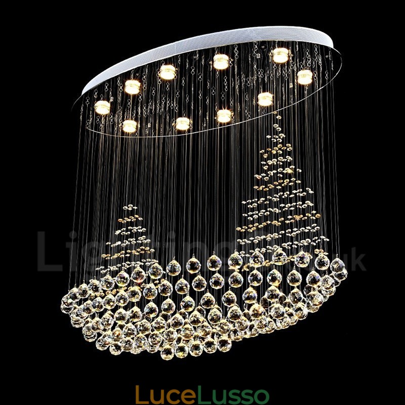 10 luci moderne K9 cristallo soffitto lampadario lampadario illuminazione lampade da interno