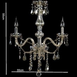 Lampadario di cristallo di lusso a 3 luci, colore cognac, lampadario di cristallo K9