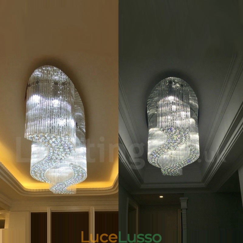Lampadario moderno a sospensione in cristallo K9 per interni, lampade e apparecchi di illuminazione