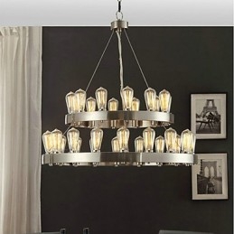 Lampadario in metallo cromato stile mini vintage
