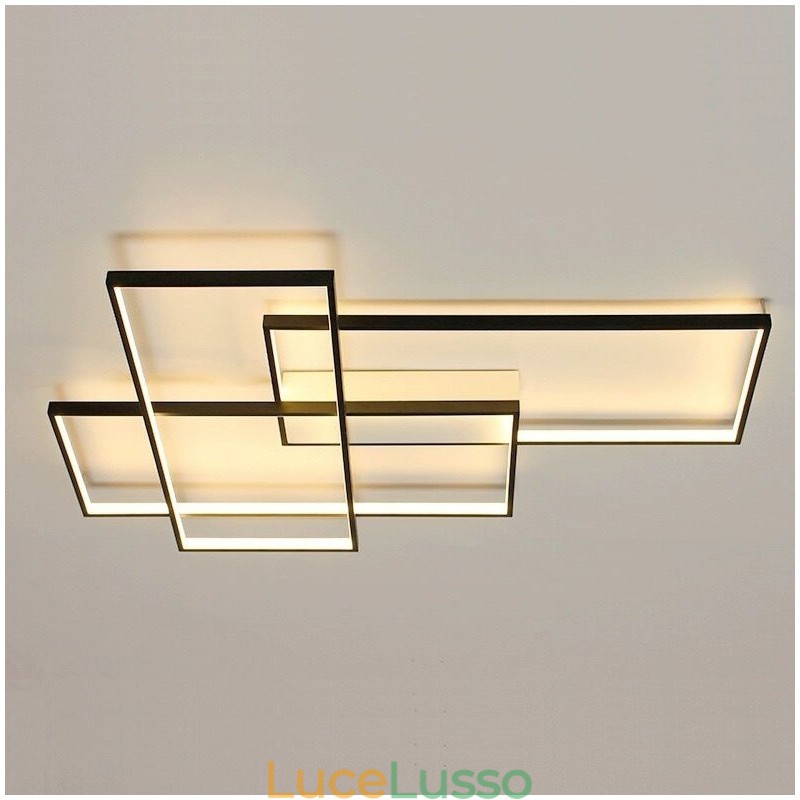 Moderna lampada da soffitto in alluminio con pittura contemporanea, lampada da parete a filo con dimmer remoto per soggiorno, camera da letto