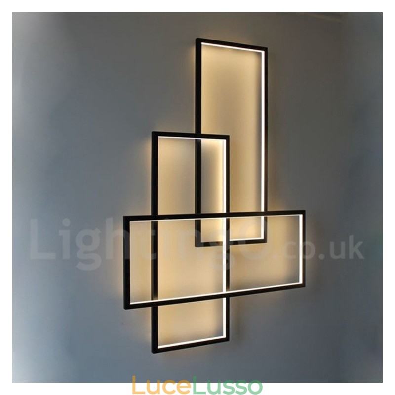 Moderna lampada da soffitto in alluminio con pittura contemporanea, lampada da parete a filo con dimmer remoto per soggiorno, camera da letto