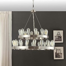 Lampadario in metallo cromato stile mini vintage