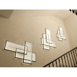 Moderna lampada da soffitto in alluminio con pittura contemporanea, lampada da parete a filo con dimmer remoto per soggiorno, camera da letto