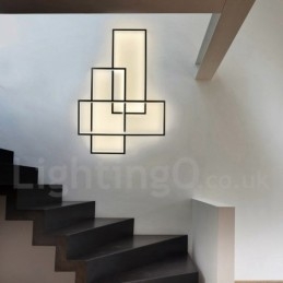 Moderna lampada da soffitto in alluminio con pittura contemporanea, lampada da parete a filo con dimmer remoto per soggiorno, camera da letto