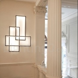 Moderna lampada da soffitto in alluminio con pittura contemporanea, lampada da parete a filo con dimmer remoto per soggiorno, camera da letto