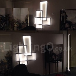 Moderna lampada da soffitto in alluminio con pittura contemporanea, lampada da parete a filo con dimmer remoto per soggiorno, camera da letto