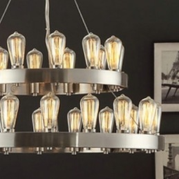 Lampadario in metallo cromato stile mini vintage