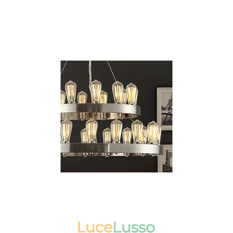 Lampadario in metallo cromato stile mini vintage