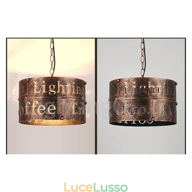 Lampada a sospensione retrò vintage da 1 luce, lampada a sospensione da casa e caffetteria