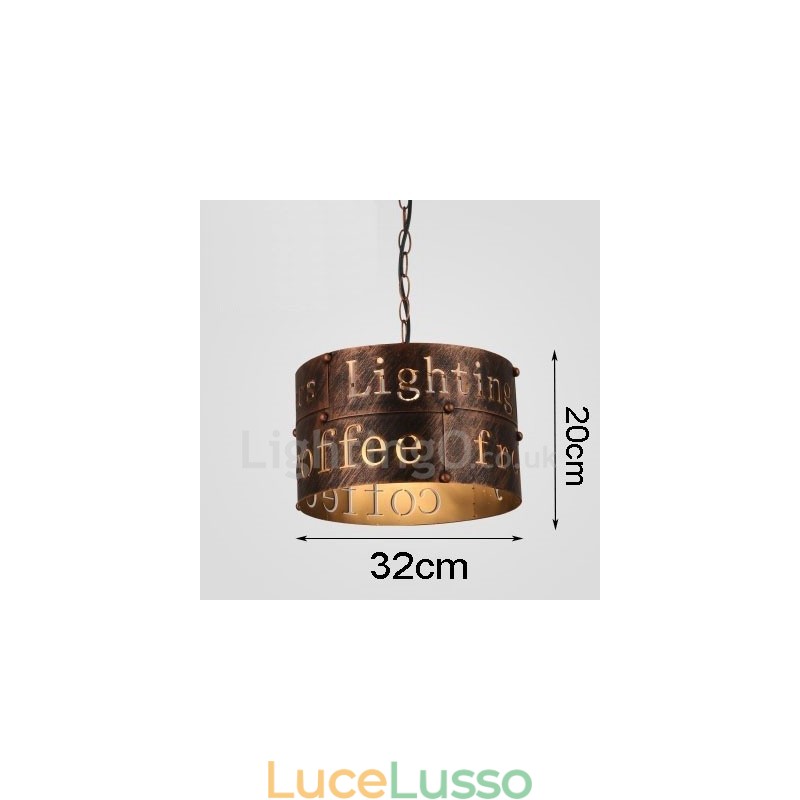 Lampada a sospensione retrò vintage da 1 luce, lampada a sospensione da casa e caffetteria