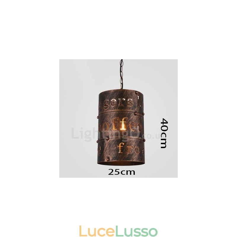 Lampada a sospensione retrò vintage da 1 luce, lampada a sospensione da casa e caffetteria