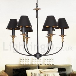Lampadario in stile rustico retrò contemporaneo a 6 luci