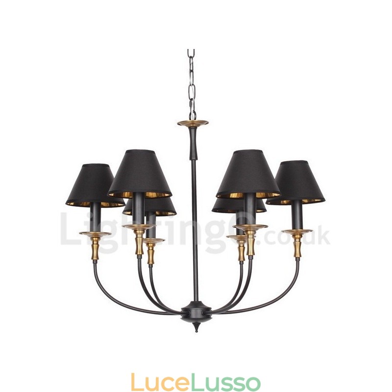 Lampadario in stile rustico retrò contemporaneo a 6 luci