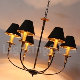 Lampadario in stile rustico retrò contemporaneo a 6 luci
