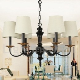 Lampadario in stile rustico retrò a 6 luci