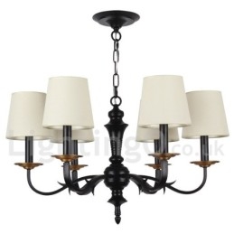 Lampadario in stile rustico retrò a 6 luci