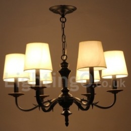 Lampadario in stile rustico retrò a 6 luci
