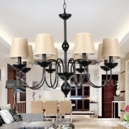 Lampadario in stile rustico retrò contemporaneo a 8 luci