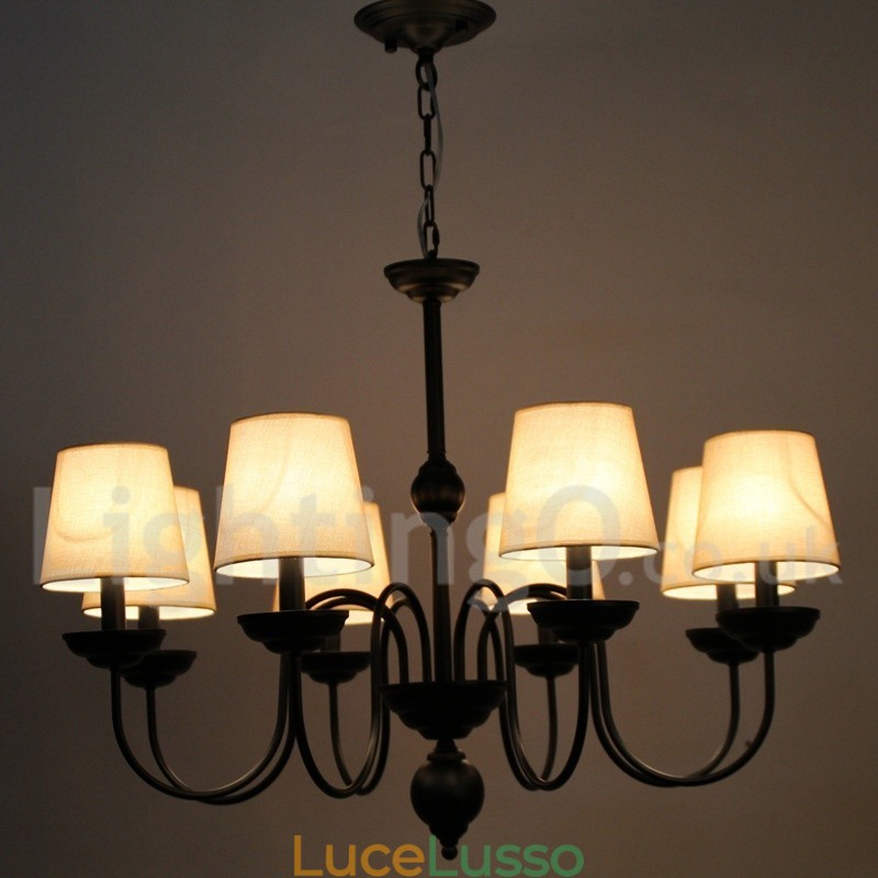 Lampadario in stile rustico retrò contemporaneo a 8 luci