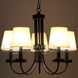 Lampadario a 5 luci in stile candela nero retrò contemporaneo