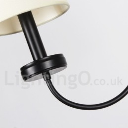 Lampadario a 5 luci in stile candela nero retrò contemporaneo
