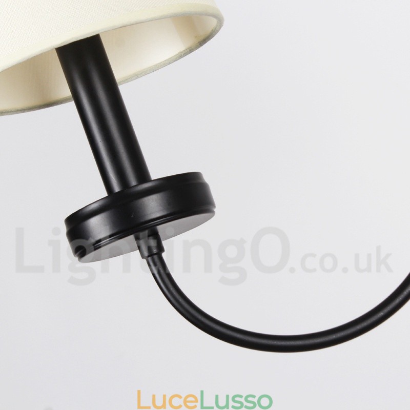 Lampadario a 5 luci in stile candela nero retrò contemporaneo