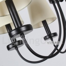 Lampadario a 5 luci in stile candela nero retrò contemporaneo