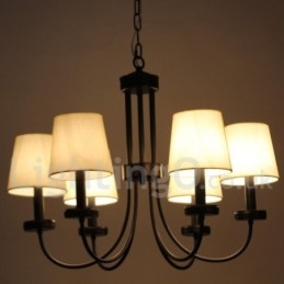 Lampadario a 6 luci in stile candela nero retrò contemporaneo