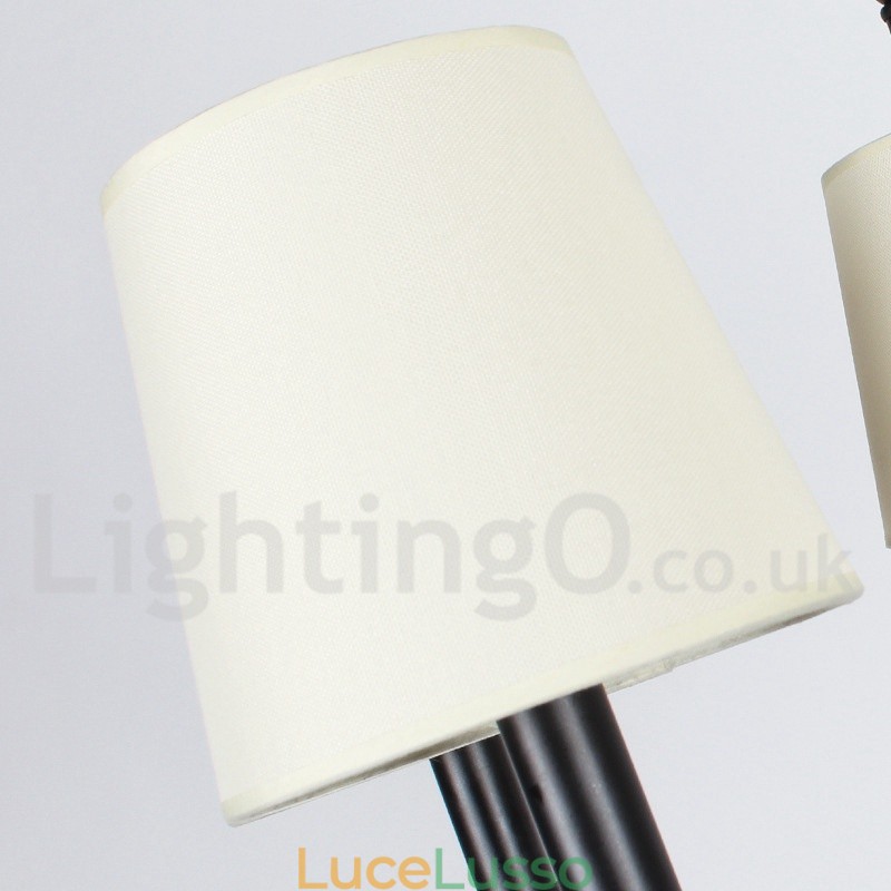 Lampadario in stile rustico retrò nero a 6 luci