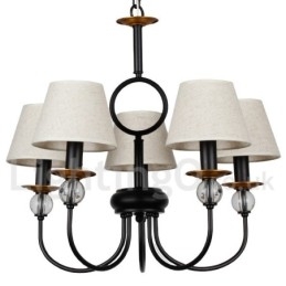 Lampadario a 5 luci rustico retrò nero in stile mediterraneo contemporaneo in stile candela