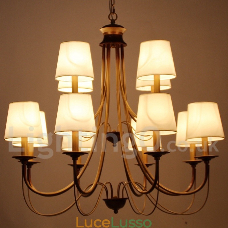 Lampadario a candela in stile mediterraneo rustico e contemporaneo moderno a 12 luci