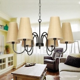Lampadario a 6 luci in stile retrò contemporaneo a forma di candela