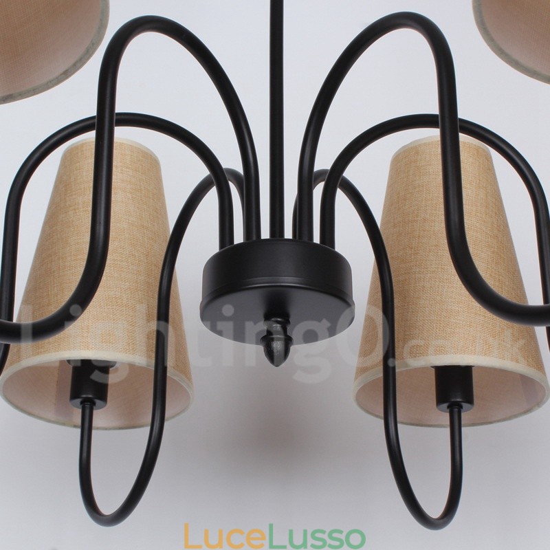 Lampadario a 6 luci in stile retrò contemporaneo a forma di candela