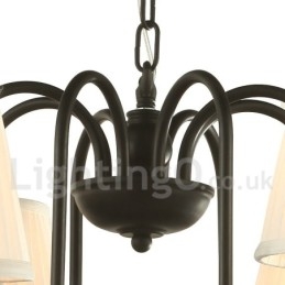 Lampadario a 3 luci in stile retrò nero a forma di candela