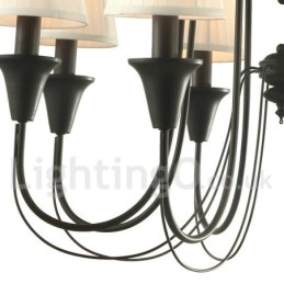 Lampadario a 3 luci in stile retrò nero a forma di candela