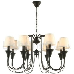 Lampadario in stile retrò nero a 8 luci