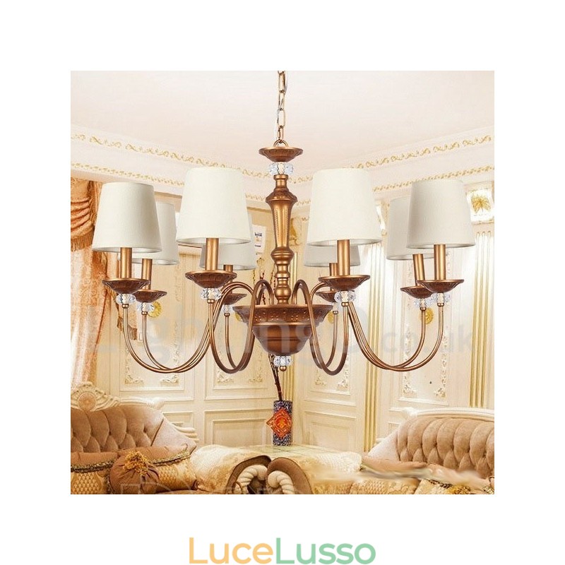 Lampadario in stile retrò a 8 luci